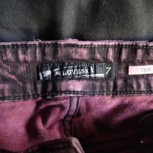 Red Acid washed jeans